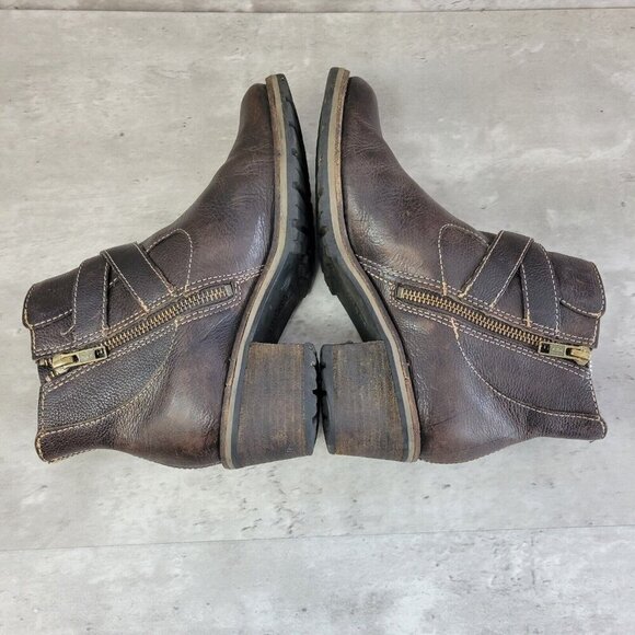 LL Bean Bootie Womens 6.5 Brown Double Buckle - Picture 6 of 13